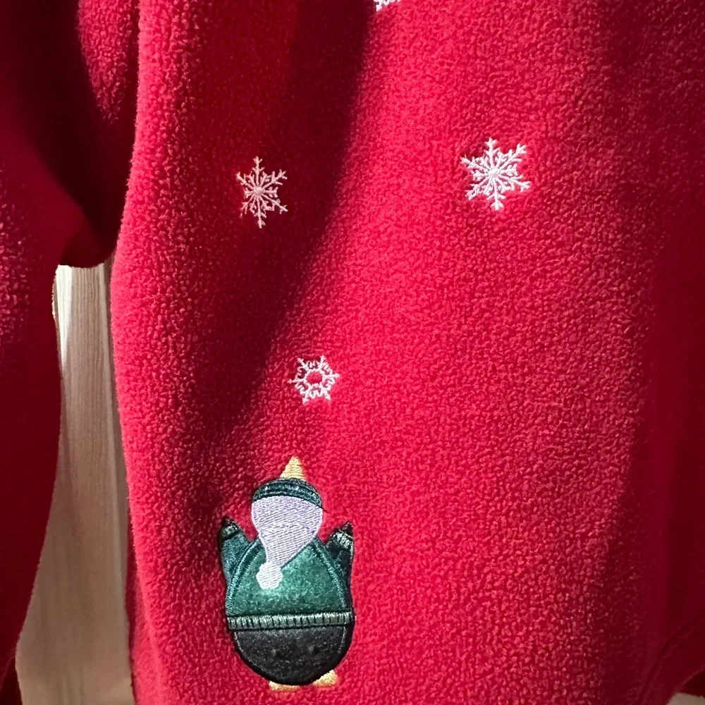 Christopher & Banks Red Cardigan  Penguin design Size Large - Picture 10 of 14